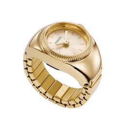 Ladies’ Fossil Gold-Tone IP Ring Watch with Gold-Tone Sunray Dial (Model: ES5246)
