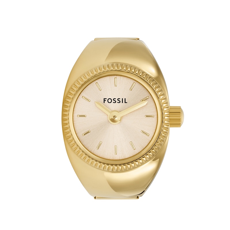 Main Image 2 of Ladies’ Fossil Gold-Tone IP Ring Watch with Gold-Tone Sunray Dial (Model: ES5246)
