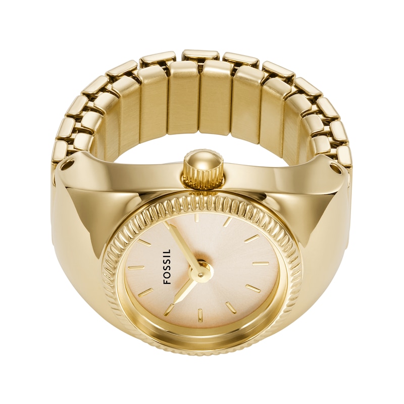 Main Image 3 of Ladies’ Fossil Gold-Tone IP Ring Watch with Gold-Tone Sunray Dial (Model: ES5246)