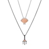 Thumbnail Image 1 of Enchanted Disney Amethyst and Diamond Seashell and Trident Two Piece Pendant Set in Sterling Silver and 10K Rose Gold