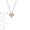 Thumbnail Image 5 of Enchanted Disney Amethyst and Diamond Seashell and Trident Two Piece Pendant Set in Sterling Silver and 10K Rose Gold
