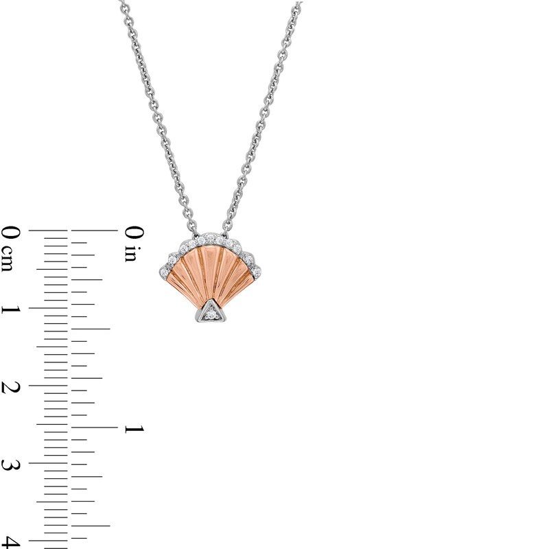 Main Image 5 of Enchanted Disney Amethyst and Diamond Seashell and Trident Two Piece Pendant Set in Sterling Silver and 10K Rose Gold