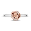 Thumbnail Image 5 of Enchanted Disney Belle 1/5 CT. T.W. Diamond Rose and Crown Three Piece Ring Set in Sterling Silver and 10K Rose Gold