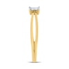 Thumbnail Image 2 of 1/10 CT. T.W. Baguette Certified Lab-Grown Diamond Three Stone Orbit Split Shank Ring in 14K Gold (F/SI2)