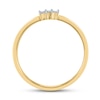 Thumbnail Image 3 of 1/10 CT. T.W. Baguette Certified Lab-Grown Diamond Three Stone Orbit Split Shank Ring in 14K Gold (F/SI2)