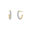 Thumbnail Image 1 of 1/8 CT. T.W. Diamond Multi-Row J-Hoop Earrings in 10K Gold