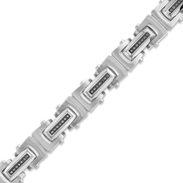 Men’s 1/2 CT. T.W. Black Diamond 12.5mm Bracelet in Stainless Steel with Black Ion Plate- 8.5”