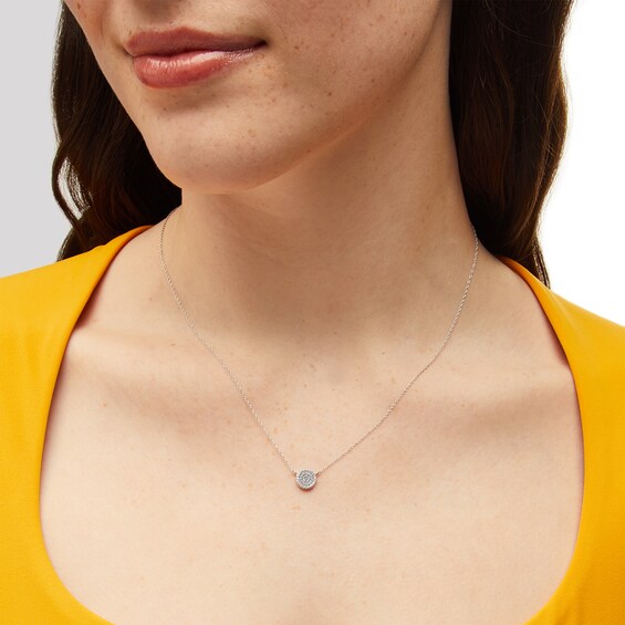 1/8 CT. T.w. Multi-Diamond Necklace in 10K White Gold