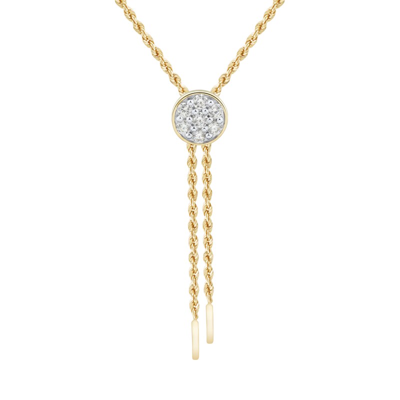 Main Image 1 of 1/4 CT. T.W. Multi-Diamond Lariat Necklace in 10K Gold - 17"