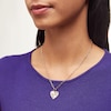Thumbnail Image 2 of 1/10 CT. T.W. Diamond Border "MAMA" Heart Necklace in Sterling Silver with 14K Gold Plate
