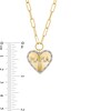 Thumbnail Image 4 of 1/10 CT. T.W. Diamond Border "MAMA" Heart Necklace in Sterling Silver with 14K Gold Plate