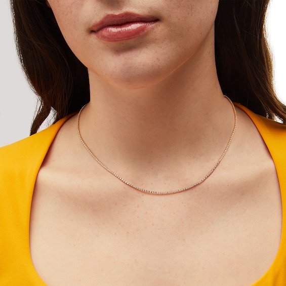 3 CT. T.w. Certified Lab-Grown Diamond Tennis Necklace in 14K Gold (F/Si2) - 17"