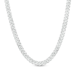 6.0mm Diamond-Cut Cuban Curb Chain Necklace in Solid Sterling Silver - 24"