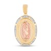 Thumbnail Image 1 of 1/8 CT. T.W. Diamond Our Lady of Guadalupe Oval Frame Necklace Charm in 10K Two-Tone Gold