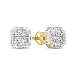 1/2 CT. T.W. Multi-Diamond Octagon Frame Stud Earrings in 10K Gold