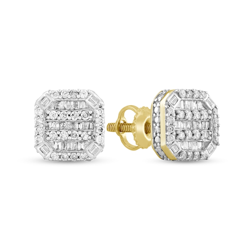 Main Image 1 of 1/2 CT. T.W. Multi-Diamond Octagon Frame Stud Earrings in 10K Gold