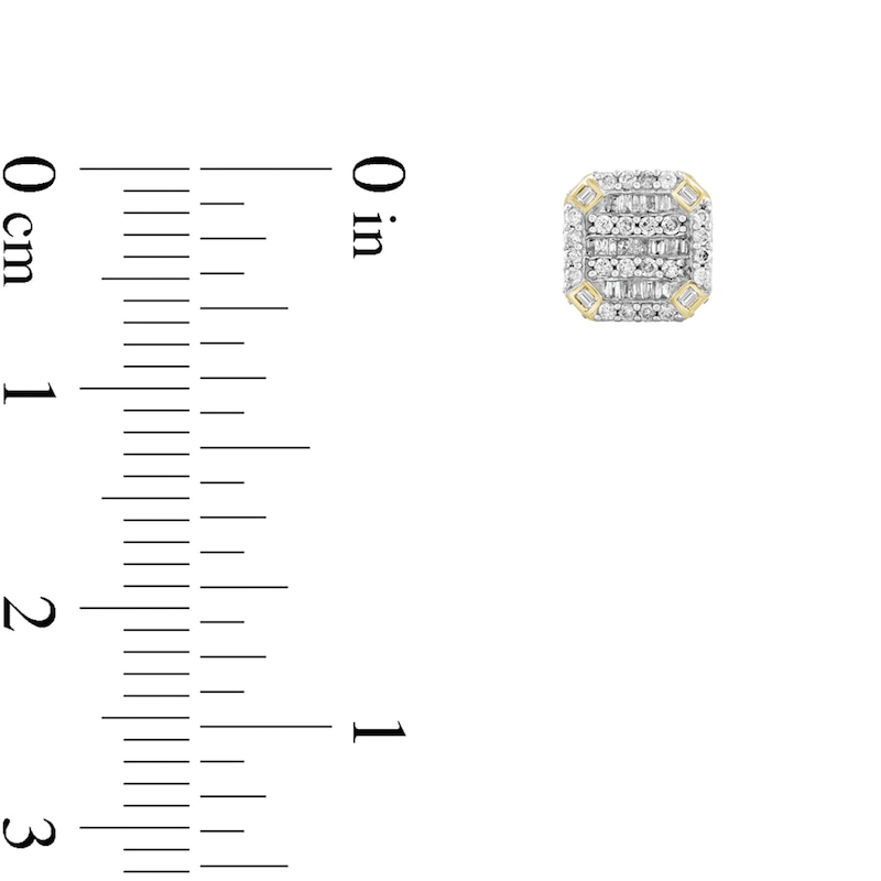 Main Image 2 of 1/2 CT. T.W. Multi-Diamond Octagon Frame Stud Earrings in 10K Gold