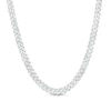 Thumbnail Image 1 of 6.0mm Diamond-Cut Cuban Curb Chain Necklace in Solid Sterling Silver - 20"