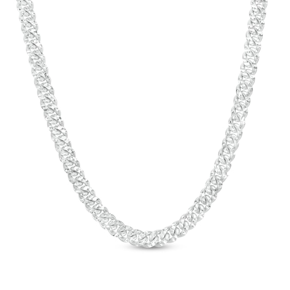 6.0mm Diamond-Cut Cuban Curb Chain Necklace in Solid Sterling Silver - 20"