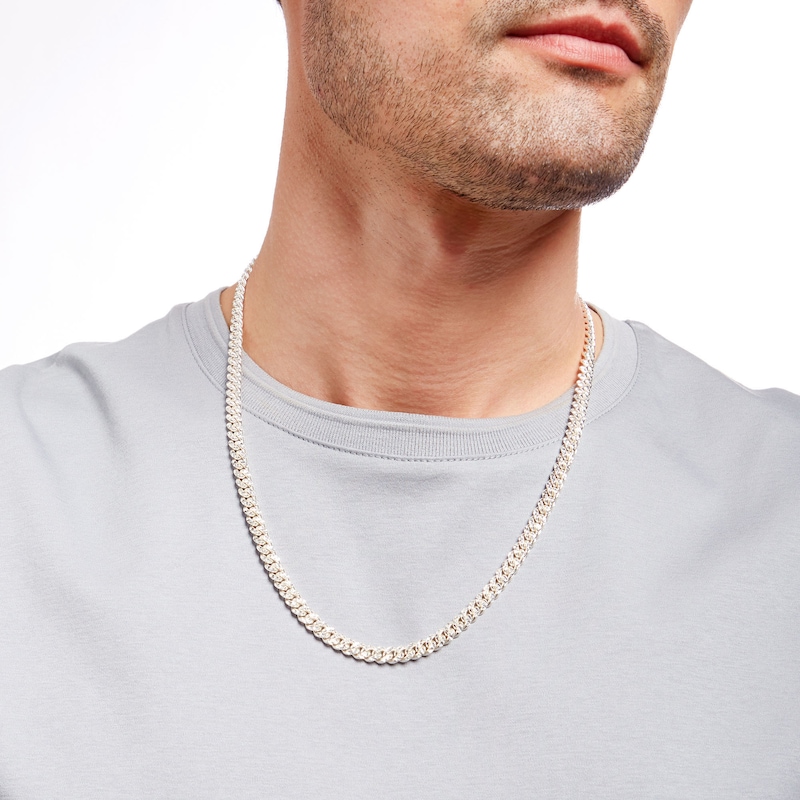 Main Image 2 of 6.0mm Diamond-Cut Cuban Curb Chain Necklace in Solid Sterling Silver - 20"