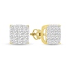 Thumbnail Image 1 of 1/2 CT. T.W. Square-Shaped Multi-Diamond Stud Earrings in 10K Gold