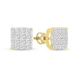 1/2 CT. T.W. Square-Shaped Multi-Diamond Stud Earrings in 10K Gold