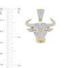 Thumbnail Image 2 of Lab-Created Ruby and 3/4 CT. T.W. Diamond Bull's Head Necklace Charm in 10K Gold