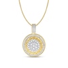 Thumbnail Image 0 of 3/4 CT. T.W. Multi-Diamond Greek Key Triple Frame Pendant in 10K Gold - 22"