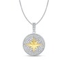 Thumbnail Image 1 of 1/2 CT. T.W. Diamond Star Medallion Pendant in 10K Two-Tone Gold - 22"