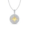 Thumbnail Image 0 of 1/2 CT. T.W. Diamond Star Medallion Pendant in 10K Two-Tone Gold - 22"