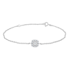 Thumbnail Image 1 of 1/20 CT. T.W. Diamond Cushion-Shaped Frame Chain Bracelet in 10K White Gold - 7.5"