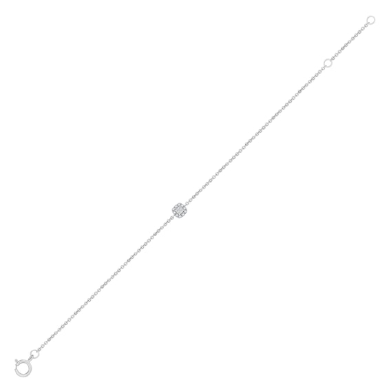 1/20 CT. T.w. Diamond Cushion-Shaped Frame Chain Bracelet in 10K White Gold - 7.5"