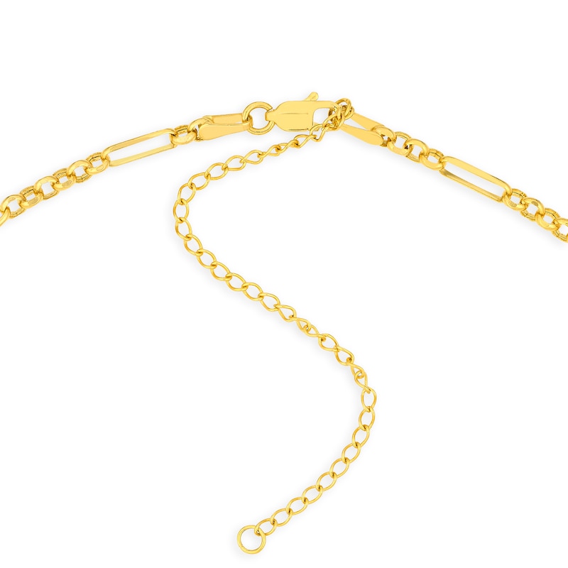 Main Image 3 of 2.8mm Rolo and Paper Clip Chain Necklace in Hollow 14K Gold - 16”