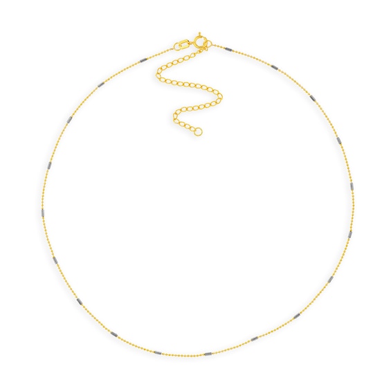 0.95mm Diamond-Cut Saturn Chain Necklace in Solid 14K Two-Tone Gold - 16â