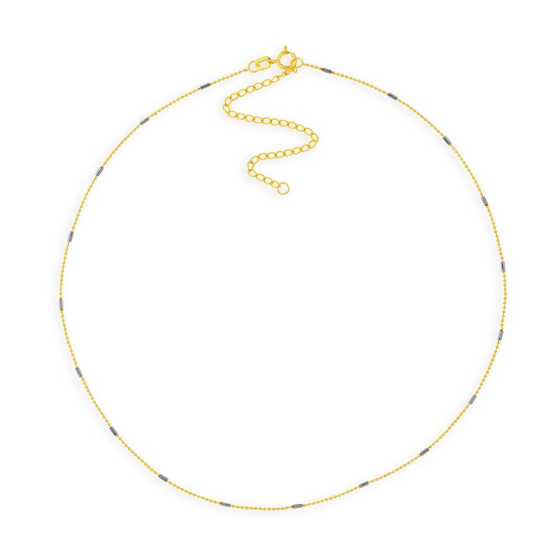 Main Image 1 of 0.95mm Diamond-Cut Saturn Chain Necklace in Solid 14K Two-Tone Gold - 16”