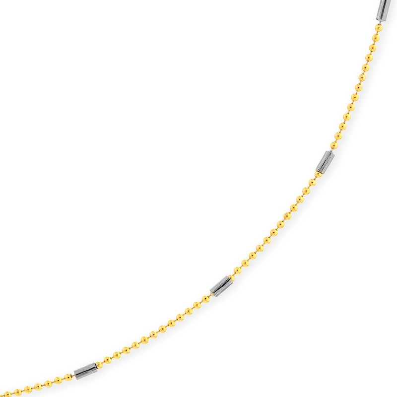 Main Image 2 of 0.95mm Diamond-Cut Saturn Chain Necklace in Solid 14K Two-Tone Gold - 16”