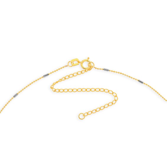 0.95mm Diamond-Cut Saturn Chain Necklace in Solid 14K Two-Tone Gold - 16â