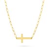 Thumbnail Image 1 of Sideways Cross Necklace in 14 Gold