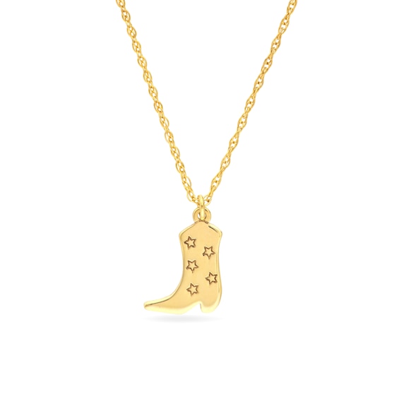 Cowboy Boot Pendant in 14K Gold