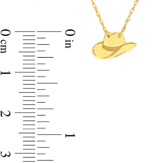 Mini Cowboy Hat Pendant in 14K Gold