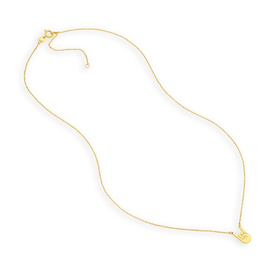 "Rock On" Hand Gesture Necklace in 14K Gold
