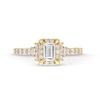 Thumbnail Image 4 of 1-1/4 CT. T.W. Emerald-Cut Diamond Frame Tri-Sides Engagement Ring in 14K Gold