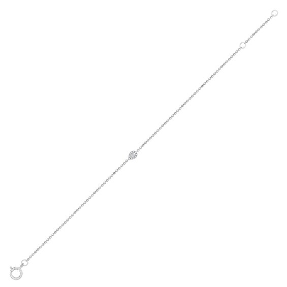 1/20 CT. T.w. Diamond Pear-Shaped Frame Chain Bracelet in 10K White Gold - 7.5"