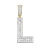 Thumbnail Image 1 of 1-1/4 CT. T.W. Baguette and Round Diamond Letter "L" Initial Necklace Charm in 10K Gold