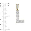 Thumbnail Image 2 of 1-1/4 CT. T.W. Baguette and Round Diamond Letter "L" Initial Necklace Charm in 10K Gold