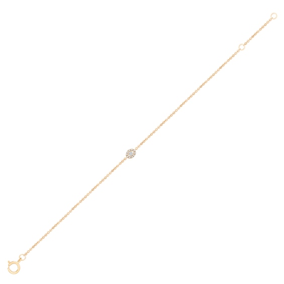1/20 CT. T.w. Diamond Oval-Shaped Frame Chain Bracelet in 10K Gold - 7.5"