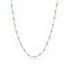 Thumbnail Image 1 of Turquoise Enamel Bead Station Chain Necklace in 14K Gold