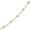 Thumbnail Image 2 of Turquoise Enamel Bead Station Chain Necklace in 14K Gold