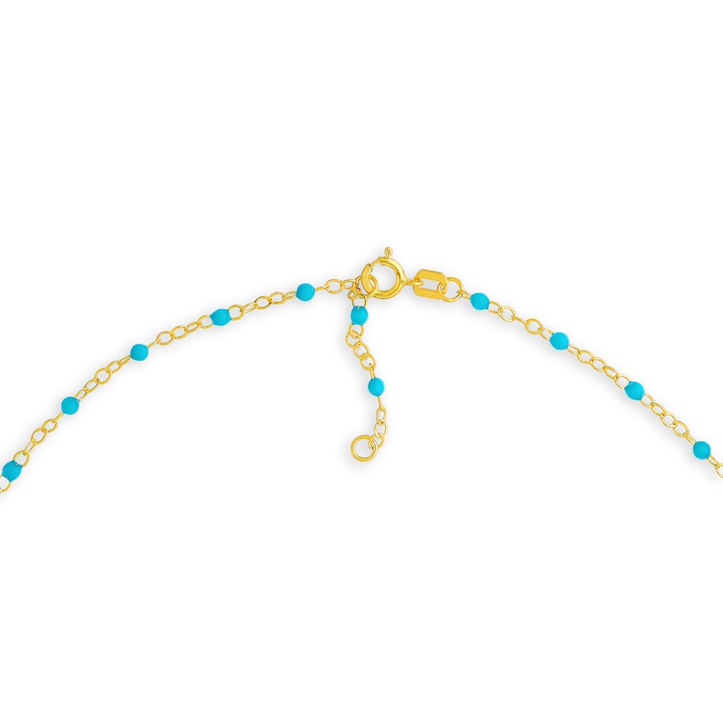 Main Image 3 of Turquoise Enamel Bead Station Chain Necklace in 14K Gold