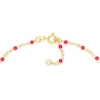 Thumbnail Image 3 of Neon Pink Enamel Bead Station Chain Necklace in 14K Gold